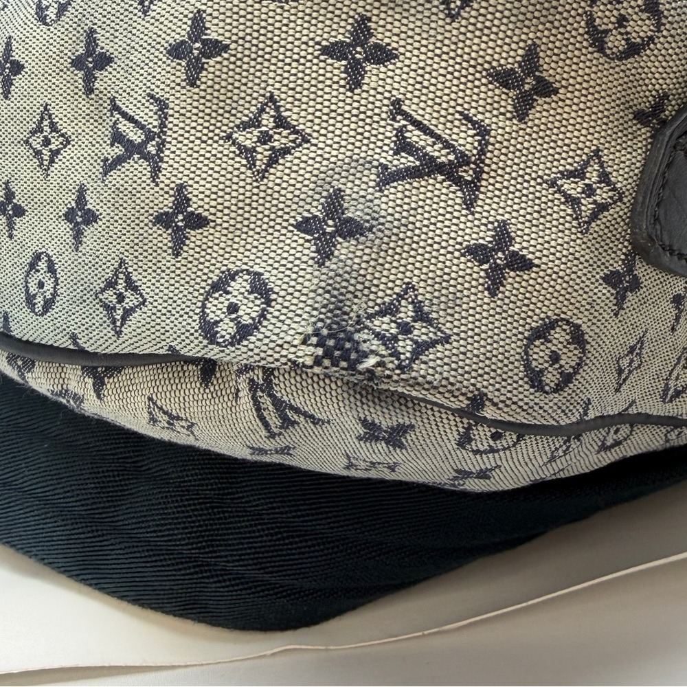 Louis Vuitton Blue Monogram Mini Lin Sac Maman 2003 Messenger Diaper Bag - Picture 5 of 17